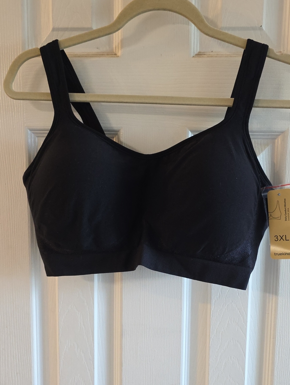 3 Truekind Seamless Wireless Black Comfort Bra - 3XL